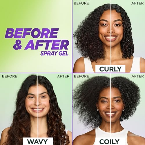 Garnier Fructis Style Curl Shape Defining Spray Gel for No Frizz, 8.5 Fl Oz, 3 Count (Packaging May Vary)
