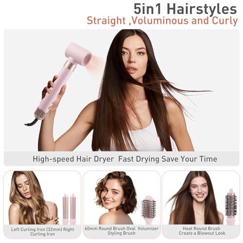 TANSHINE 5-in-1 Hot Air Brush Styler with Coanda Technology