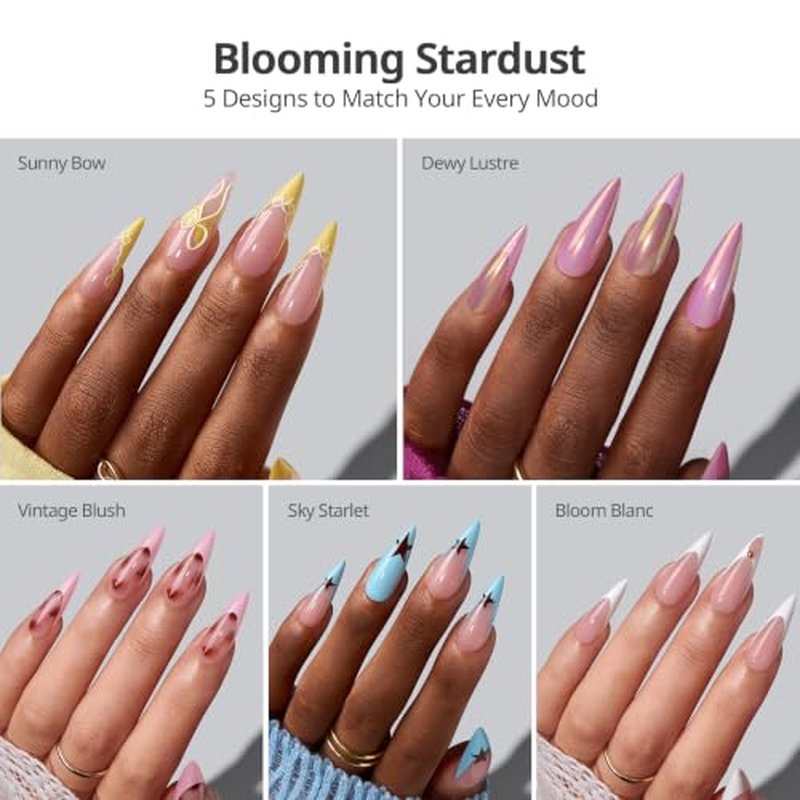 BTARTBOXNAILS Soft Gel Press On Nails, 160Pcs Long Stiletto