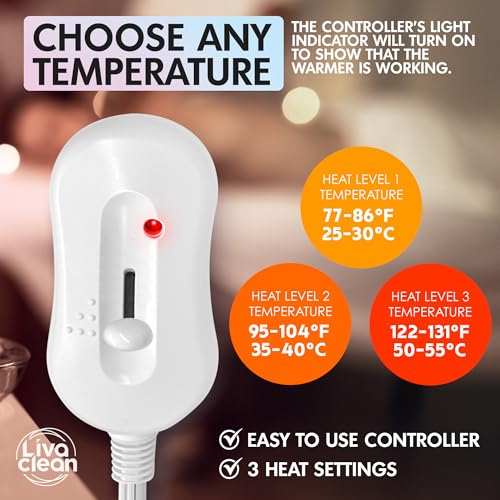 LivaClean Electric Massage Table Warmer Pad - 3 Heat Settings (71" x 30")