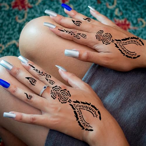 Henna Tattoo Stencil Kit - 165+ Designs, 23 Sheets, Reusable