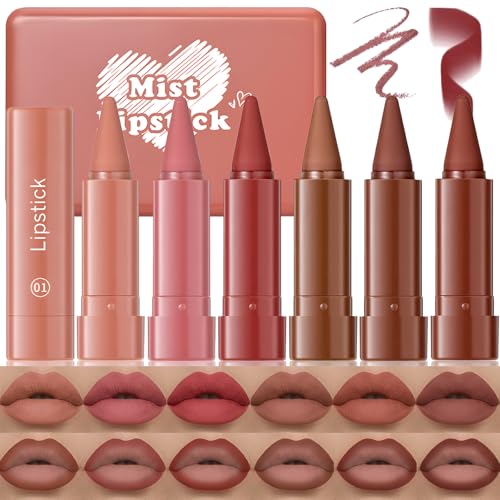 6-Color Lip Liner & Lipstick Set – Waterproof Matte
