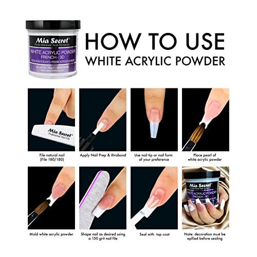 Mia Secret White Acrylic Powder (8oz)