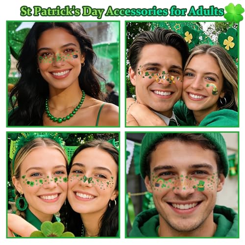 28 PCS St Patrick's Day Face Temporary Tattoos