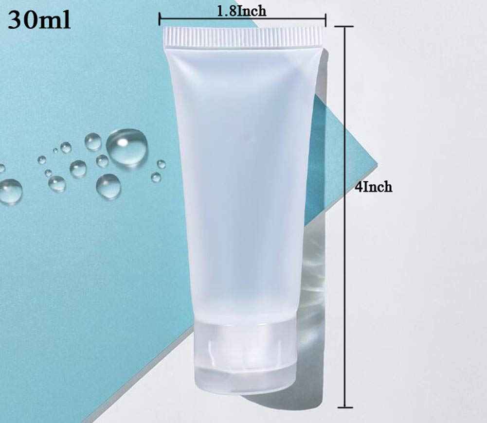 ericotry 24Pcs 30ml (1oz) Empty Translucent Plastic Cosmetic Lotion Tubes Bottles Shampoo Facial Cleaning Bottles Makeup Sample Soft Container Tube Bottle Vial Jar Pot Case with Flip Lid (Pack of 2)