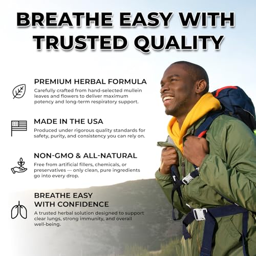Inhale Mullein Drops - USDA Organic Lung & Bronchial Cleanse 4oz