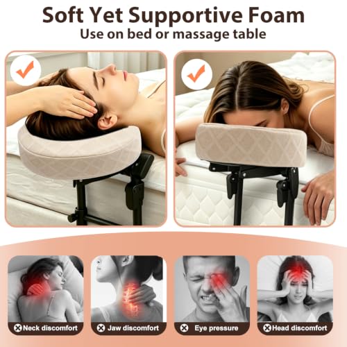 Memory Foam U-Shaped Massage Face Cradle Pillow - Headrest Cushion