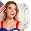 Go Ho 6PC Fireworks Glitter Freckles Face Tattoos for 4th of July, Patriotic Sparkle Stickers for Women & Kids