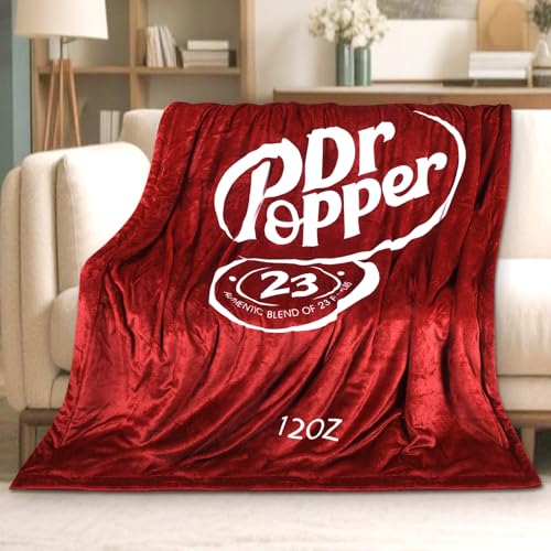 Dr Pepper Fleece Blanket 80x60 - Cozy Throw for Home & Travel