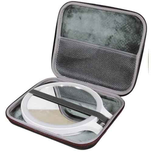 EVA Hard Travel Case - Rechargeable Lighted Vanity Mirror with 10X & 1X Double Sided Magnification for Makeup