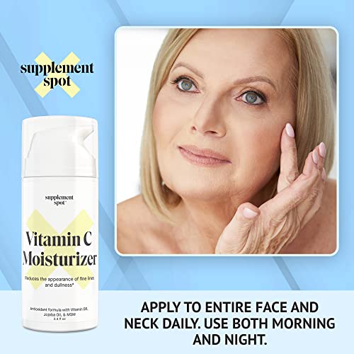 Antioxidant C Moisturizer - Revitalizing Vitamin Lotion w/Vitamin E Oil & Jojoba Oil ? Vitamin Face Moisturizer For Fine Lines & Wrinkles - Suitable For All Skin Types