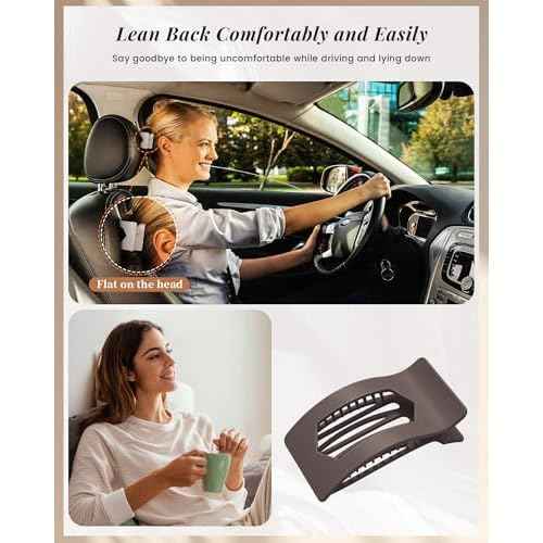 Mesovor 6 Pack Flat Claw Clips for Women, Strong Hold French Flat Hair Clips for Thick Thin Hair | 3.94" Nonslip Large Square Lay Flat Hairclips (Neutral Matte)