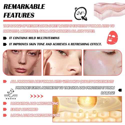 20 Pcs Facial Sheet Mask Combo,Hydrating Face Mask,Easy to Use,Moisturizing Daily Sheet Mask
