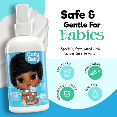 Curly Detangling Spray for Kids - 8oz | Moisturizes & Conditions