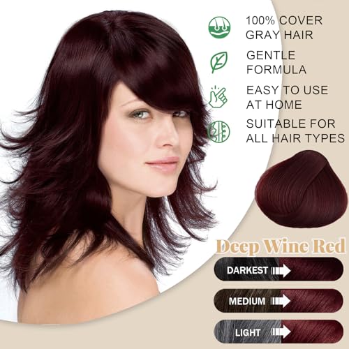 Deep Burgundy Hair Dye Shampoo for Gray Hair, Men & Women