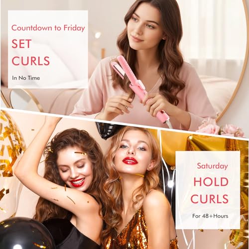 PFUM 2-in-1 Hair Straightener & Curler with Adjustable Temps