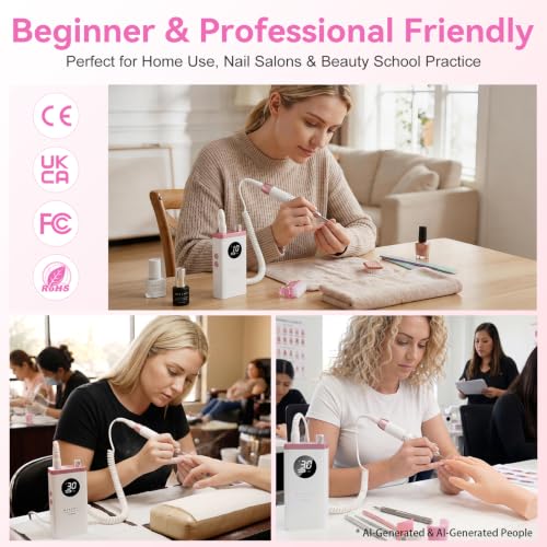 Makartt Rechargeable Nail Drill - Professional E-File for Home & Salon
