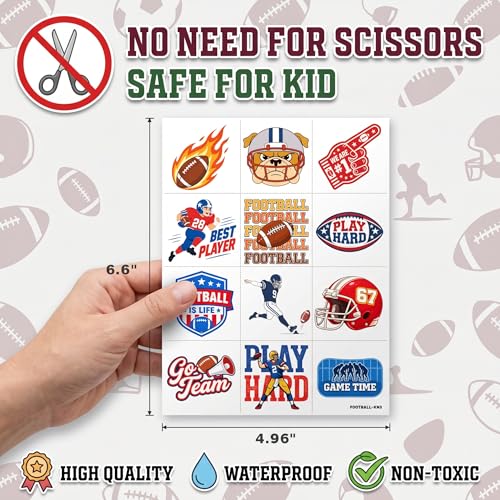 96 PCS Football Temporary Tattoos for Kids | Sports Party Favors