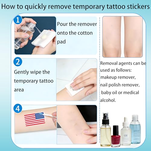 American Flag Soccer Temporary Tattoos - 55 Pieces for Soccer Party & Independence Day