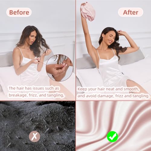 Adjustable Silk Satin Hair Bonnet for Sleeping - Double Layer