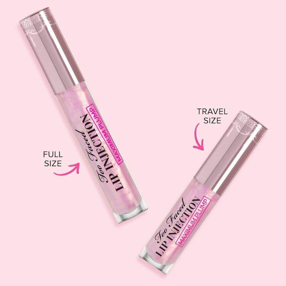 Too Faced Lip Injection Maximum Plump Extra Strength Lip Plumper Gloss | Hydrating + Plumping, 0.14 Fl Oz, Original