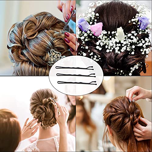 PURPLESKY 400 Pack Black No-Slip Bobby Pins with Case - Strong Hold Hair Accessories for All Hair Types, 2 Inch