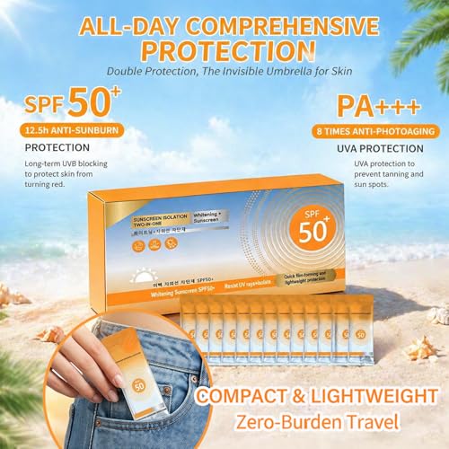50PCS Mini Sunscreen SPF 50+ Travel Size Bulk Pack