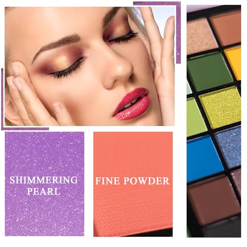36 Colors Makeup Eyeshadow Palette, Colorful Matte Glitter Eyeshadow Makeup Palette, Professional Waterproof Shimmer Eyeshadow Palette, Highly Pigmented Powder Eyeshadow Makeup Set(A)