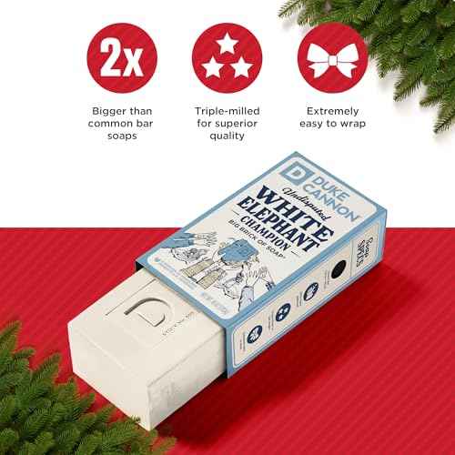 Duke Cannon Supply Co. White Elephant Bar Soap - 10oz Large Soap Brick with Citrus Musk Scent - Holiday Gag Gift, Funny White Elephant Gift Idea