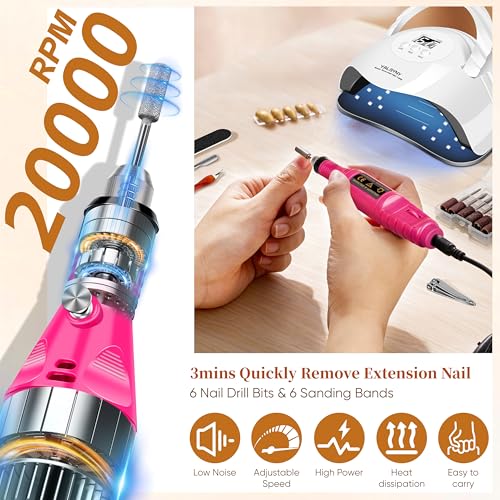 Gel Nail Polish Starter Kit with UV LED Nail Lamp & Base Top Coat