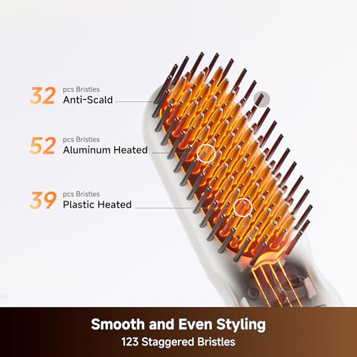 Dreame Cordless Hair Straightener Brush, Ionic Straightening Comb
