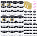 4 oz & 8oz Body Butter Containers with Lids + 2oz & 4oz Small Plastic Containers with Lids (Set of 48) Plastic Jars with Lids Cosmetic Jar