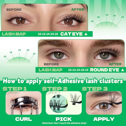 Self-Adhesive Lash Clusters Kit, 560pcs Individual Eyelashes