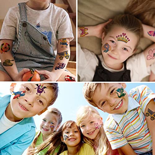408 PCS Individually Wrapped Temporary Tattoos for Kids - Mixed Tattoos for Kids Birthday Party Favors Goodie Bag Fillers