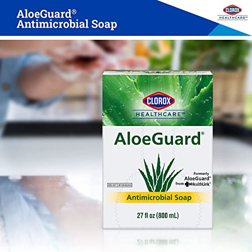 Clorox Healthcare AloeGuard Antimicrobial Soap, 27 Fl Oz Antimicrobial Hand Soap Pouch in Box | Antimicrobial Hand Soap Washes Germs on Skin | AloeGuard Hand Soap