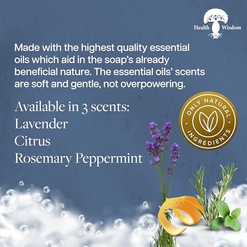Health & Wisdom Magnesium Bar Soap ? Moisturizing Body Soap - Made with Aloe & Nourishing Plant Oils and Essential Oils ? Gentle Cleanser for Face & Body - Citrus - 4 oz Bar - 2 Pack