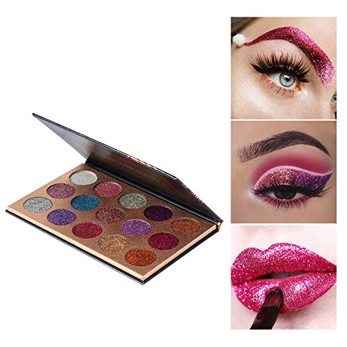 BestLand 15 Colors Glitter Eyeshadow Palette Waterproof