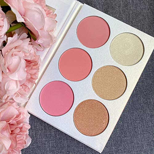 Blusher & Highlighter Palette Set - 6 Colors