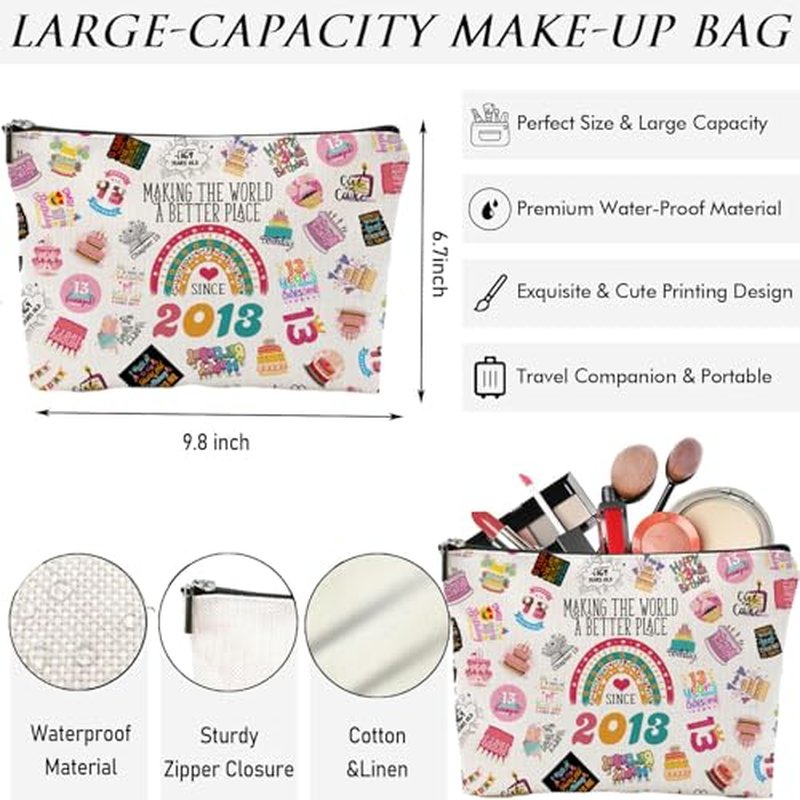 2013 Inspired Makeup Bag - Cosmetic Travel Pouch & Birthday Gift
