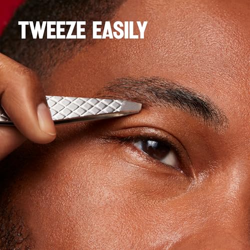 Revlon Men's Precision Slant Tip Tweezers - Stainless Steel Non-Slip Grip