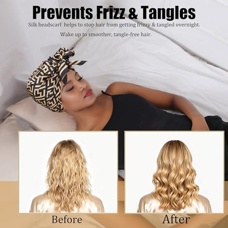 2-in-1 Silk Press Wrap Cap & Hair Net for Curly Hair