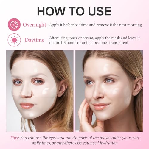 Deep Collagen Face Mask, Bio-Collagen Overnight Facial Mask, Hydrating Firming Anti-Aging and Moisturizing, Korean Skincare Masks, Stocking Stuffers for Women & Teen Girls, 37g, 4ea