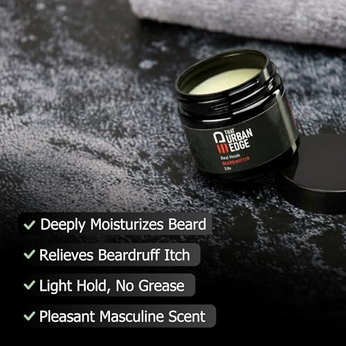 Urban Edge That Beard Butter for Black Men & All Beard Types ? Anti-Itch Beard Moisturizer & Softener with Shea Butter & Argan Oil ? Beard Balm & Cream Conditioner Alternative ? Red Hook Scent ? 2 oz