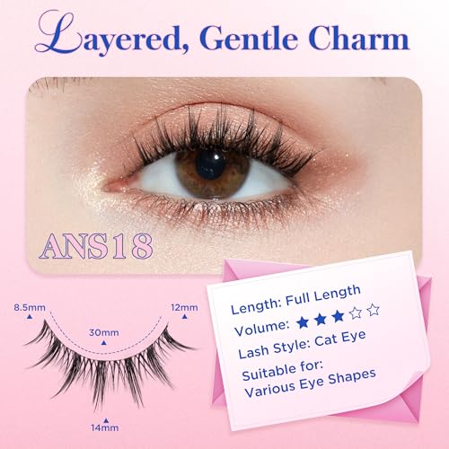 Bepholan Manga Eyelashes - 7 Pairs Wispy 3D Volume