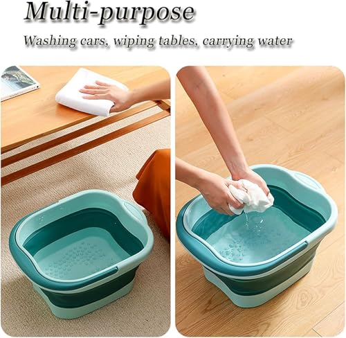 Collapsible Foot Spa Bath Massager with Acupoint Massage - Green