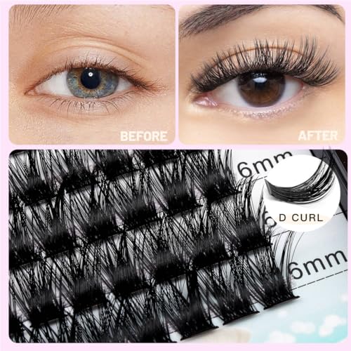 96pcs Black Cluster Lashes 5D Volume Wide Stem Individual Extensions