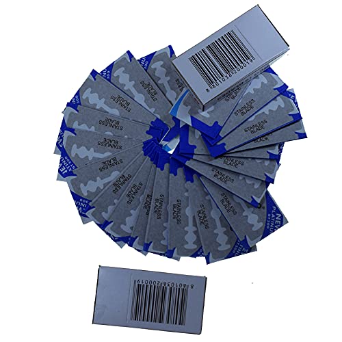 20 Pcs Double Edge Safety Razor Blades Replacement Old Fashion Men¢¥s and Women's Safety Razor Stainless Steel Blades for Shaving