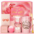 Pink Spa Relaxation Gift Set for Women - Pamper Gift Basket with Mug & Candle