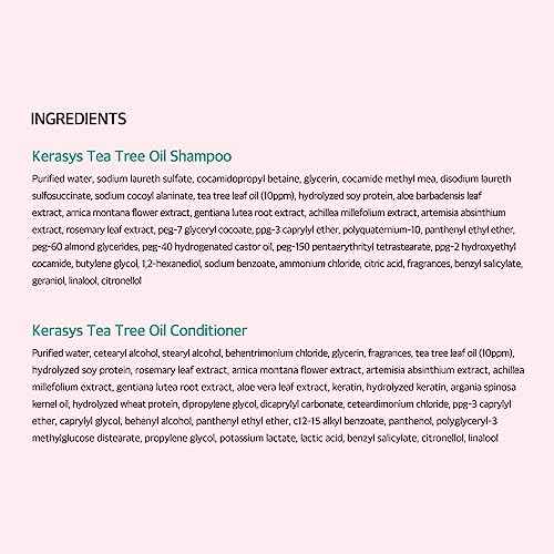 Kerasys Hair Clinic Tea Tree Oil 33.8 fl oz / 1L (Shampoo + Conditioner Set)
