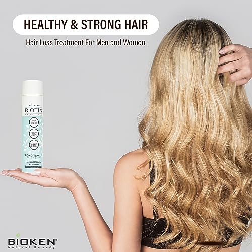 Bioken Biotin Hair Growth Conditioner - Thick and Full Hair Growth Enhancer Helps Control Hair Loss DHT Blocker Sulfate Free All Hair Types (10 oz)